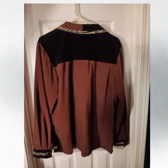 Christina Hope animal patchwork print button up dress jacket, women's size 12 - Picture 2 of 4